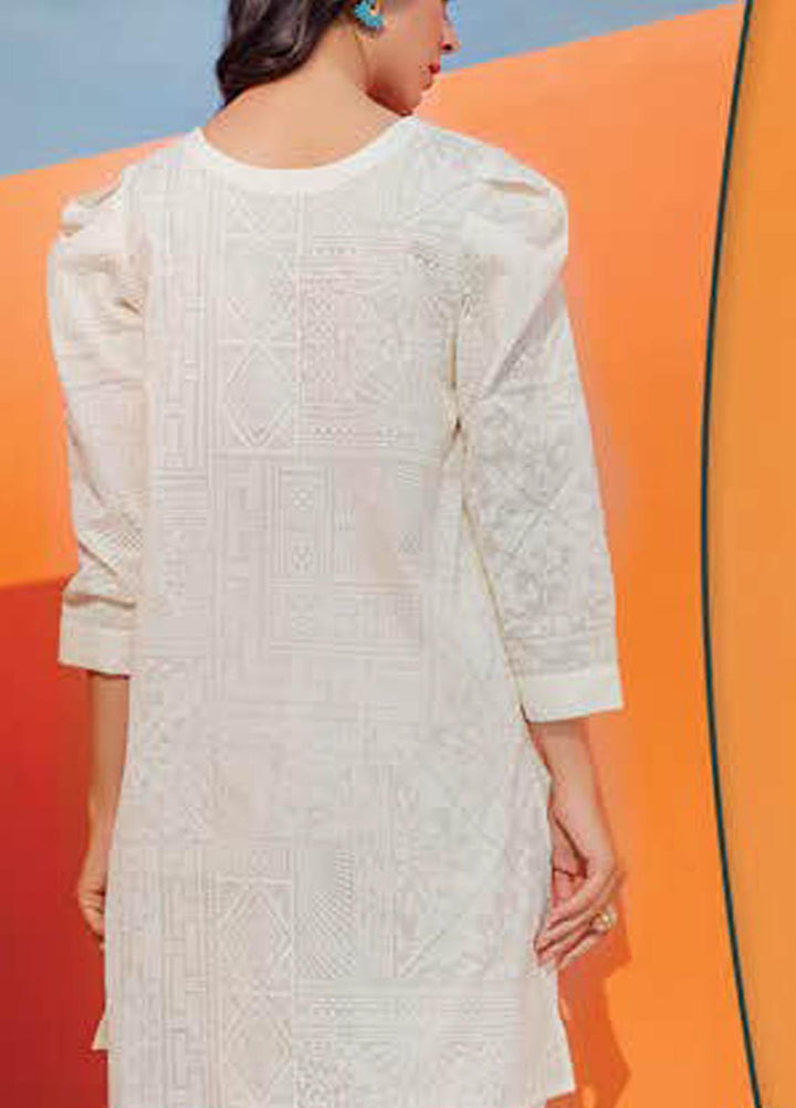 LimeLight Printed Lawn  Unstitched Kurties LL21S U-1407 OFF WHITE - Summer Collection