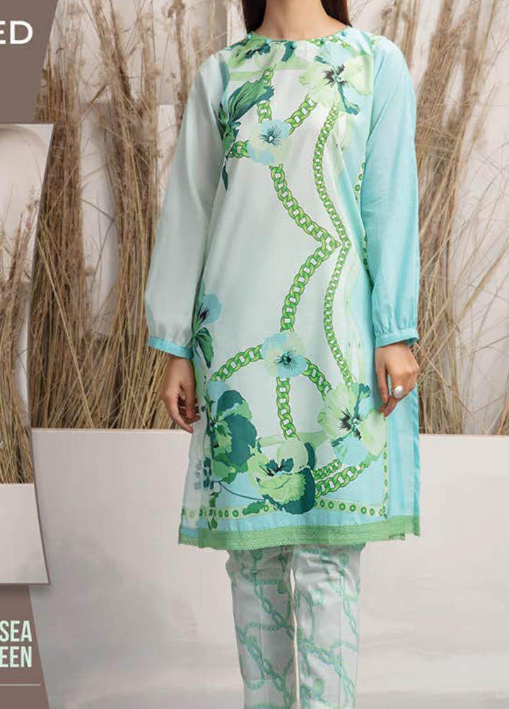 LimeLight Printed Lawn Suits Unstitched 2 Piece LL21S U-1429 SEA GREEN - Summer Collection