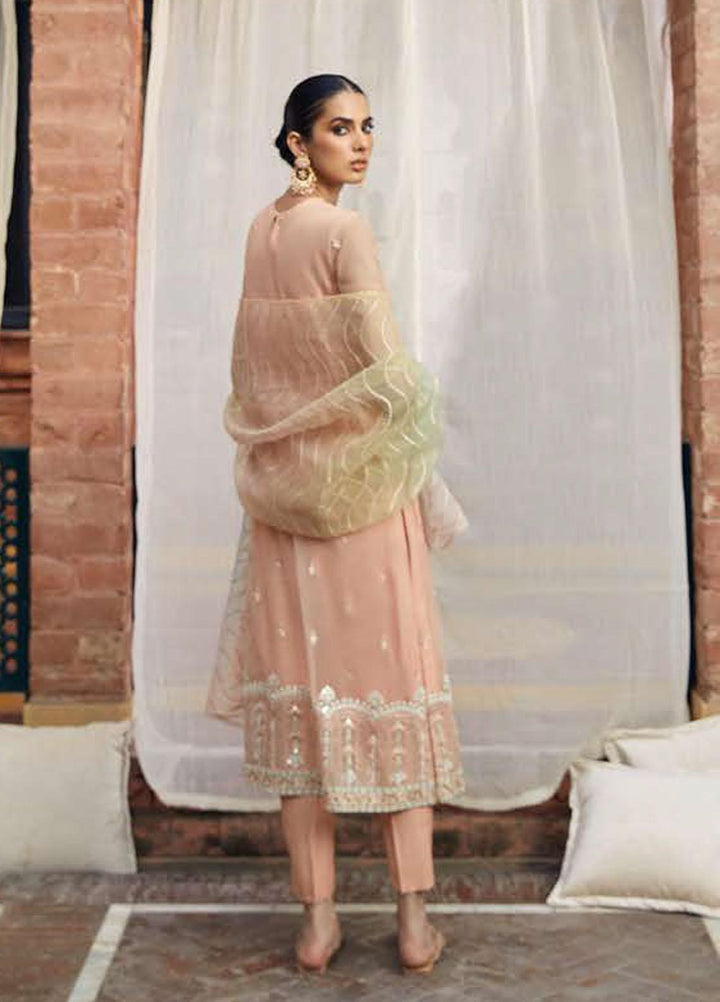 Luxe Atelier by Cross Stitch Embroidered Net Suits Unstitched 4 Piece CS22LA2 Cameo Luster - Luxury Collection