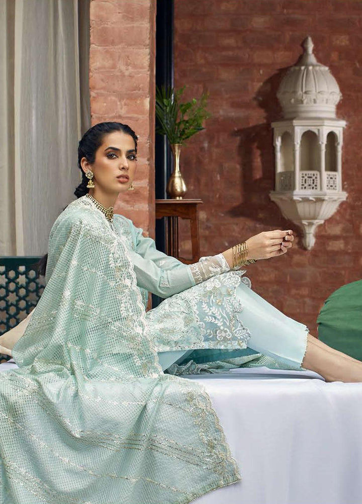 Luxe Atelier by Cross Stitch Embroidered Net Suits Unstitched 4 Piece CS22LA2 Floresence Glam - Luxury Collection