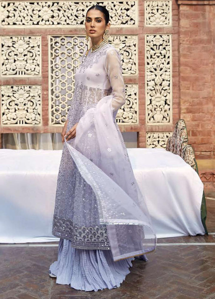 Luxe Atelier by Cross Stitch Embroidered Organza Suits Unstitched 4 Piece CS22LA2 Lavender Perse - Luxury Collection