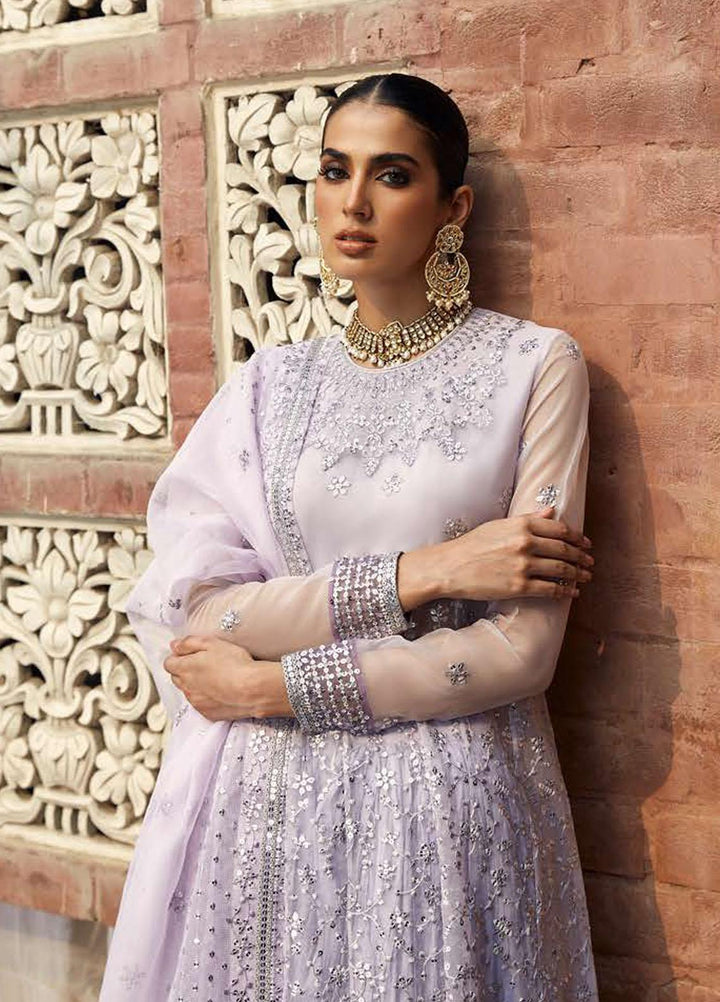 Luxe Atelier by Cross Stitch Embroidered Organza Suits Unstitched 4 Piece CS22LA2 Lavender Perse - Luxury Collection