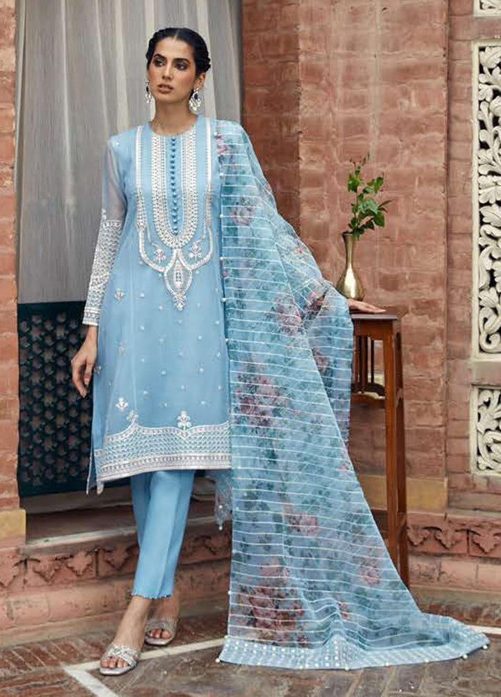 Luxe Atelier by Cross Stitch Embroidered Organza Suits Unstitched 4 Piece CS22LA2 Sepal Blush - Luxury Collection