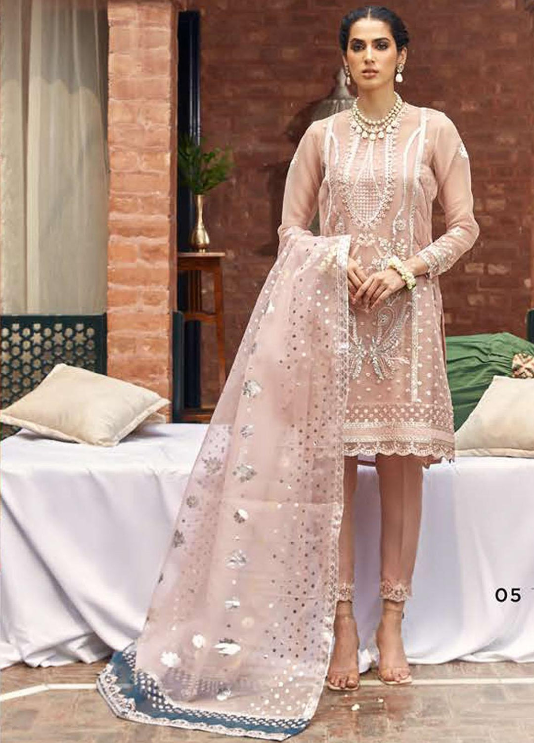 Luxe Atelier by Cross Stitch Embroidered Organza Suits Unstitched 4 Piece CS22LA2 Versilia Fleur - Luxury Collection