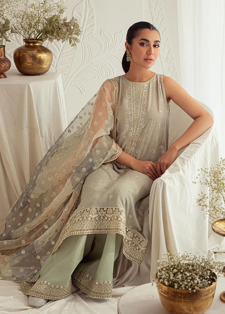 Luxe Atelier By Cross Stitch Embroidered Silk Suits Unstitched 4 Piece CS23LAL D-01 Chinois Cluster - Luxury Collection