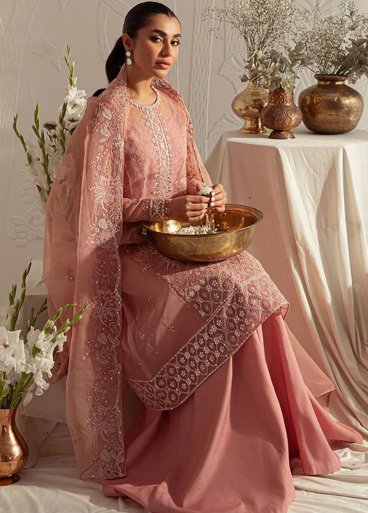 Luxe Atelier By Cross Stitch Embroidered Organza Suits Unstitched 4 Piece CS23LAL D-04 Cashmere Haze - Luxury Collection