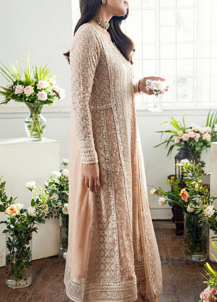 Luxe by Azure Embroidered Chiffon Suits Unstitched 3 Piece AZU25ED3 Celestial Cream - Festive Collection