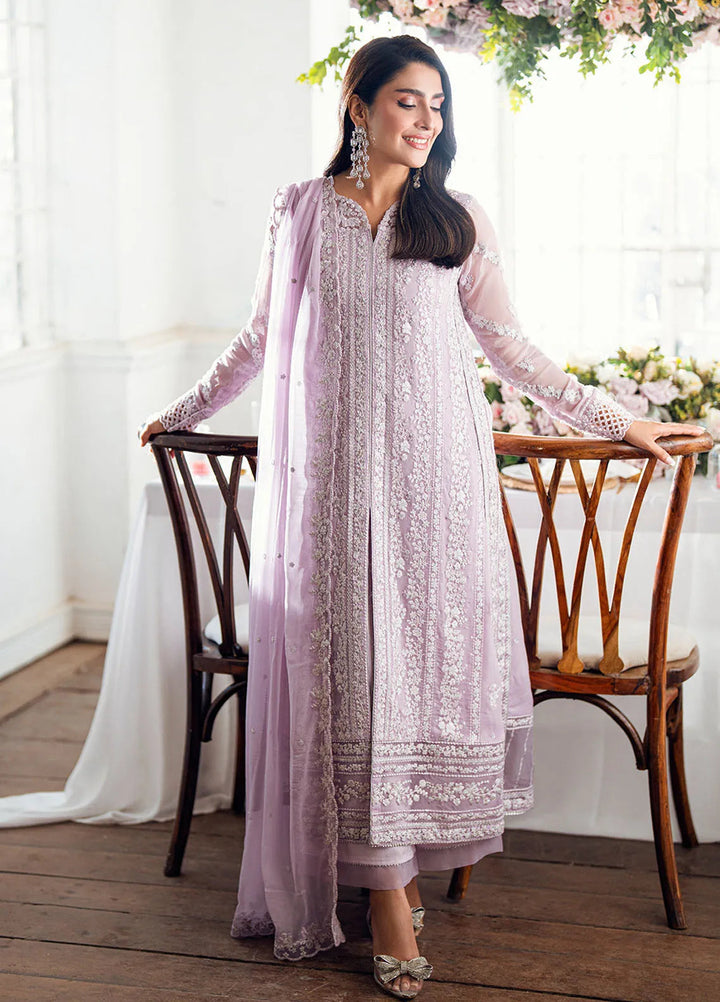 Luxe by Azure Embroidered Chiffon Suits Unstitched 3 Piece AZU25ED3 Twilight Levender - Festive Collection