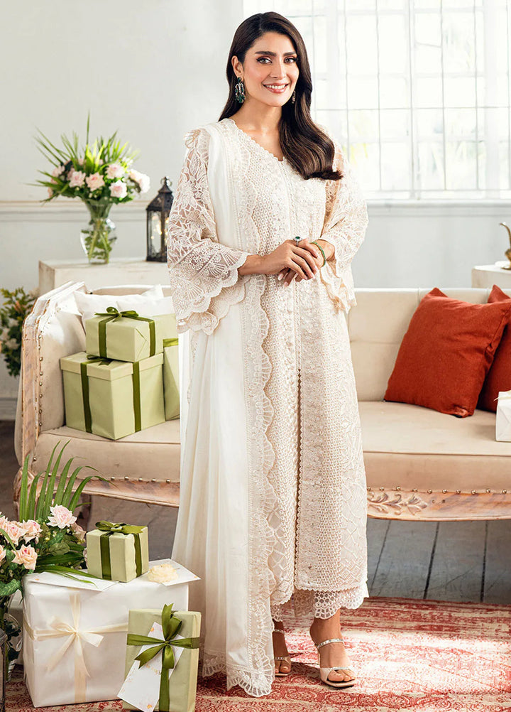 Luxe by Azure Embroidered Net Suits Unstitched 3 Piece AZU25ED3 Ethereal Pearl - Festive Collection