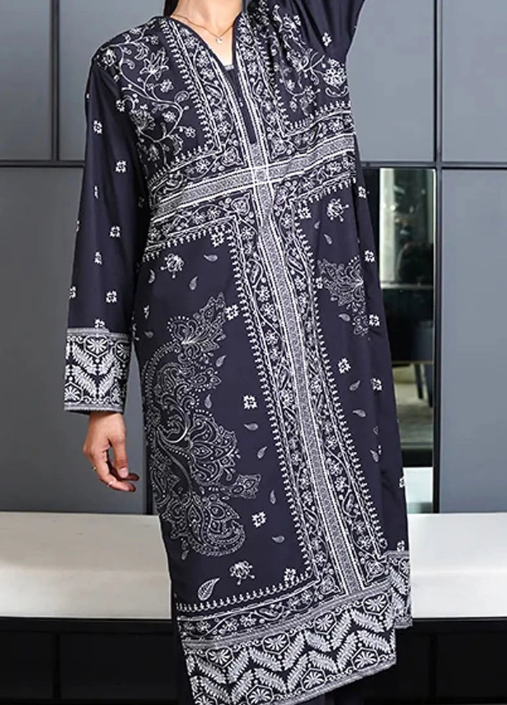 Luxury Revival By Dhaga Pret Printed Dhaga 2 Piece Suit Black petal