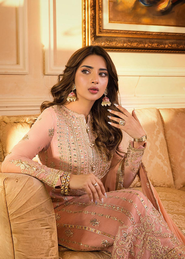 Maahru & Noorie by Asim Jofa Embroidered Chiffon Suits Unstitched 3 Piece AJ23MN AJSM-21 - Festive Collection