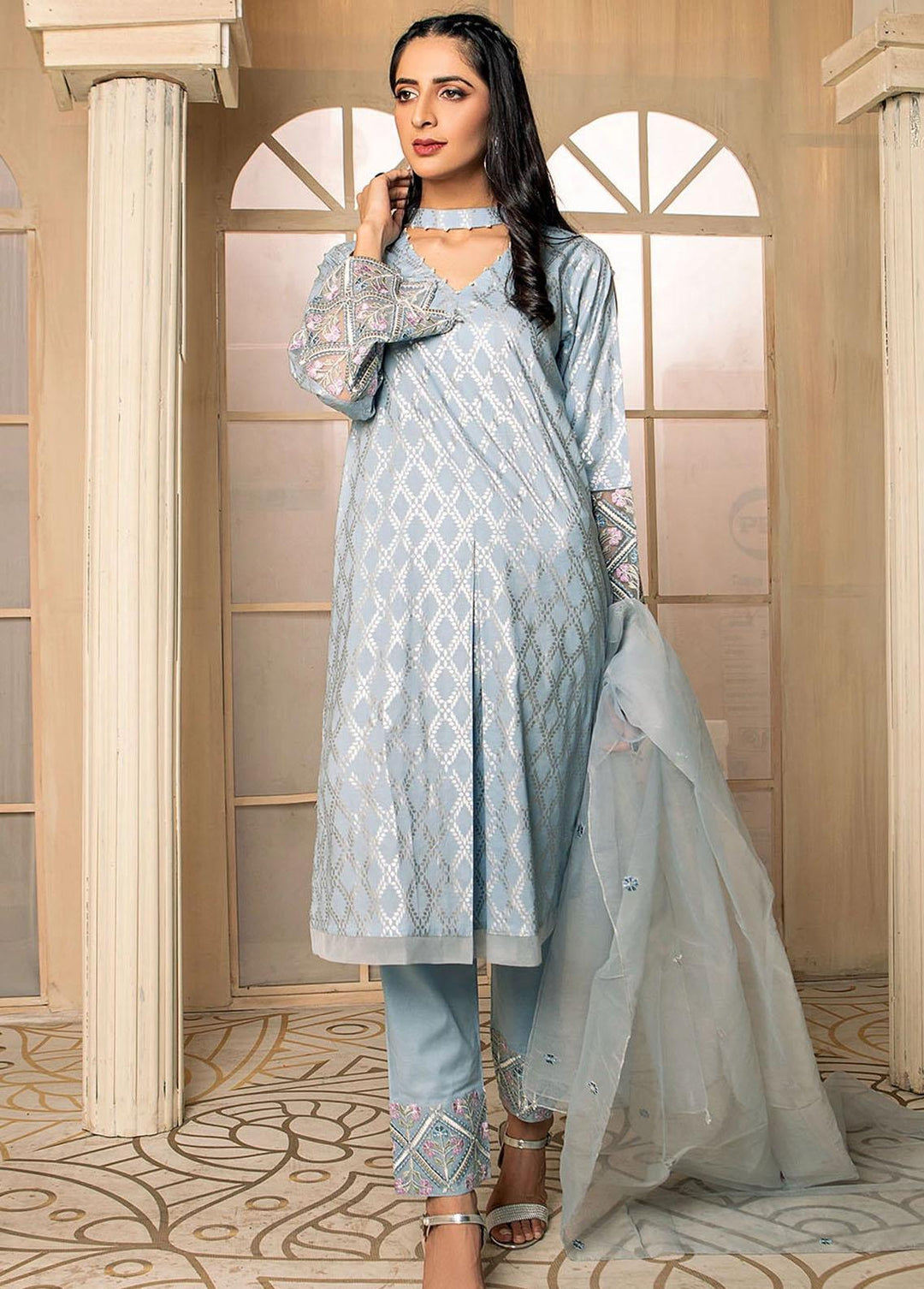 Madame Pret Embroidered Cotton 3 Piece MDM21P 2354