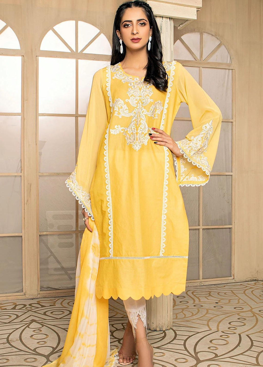 Madame Pret Embroidered Cotton 3 Piece MDM21P 2358