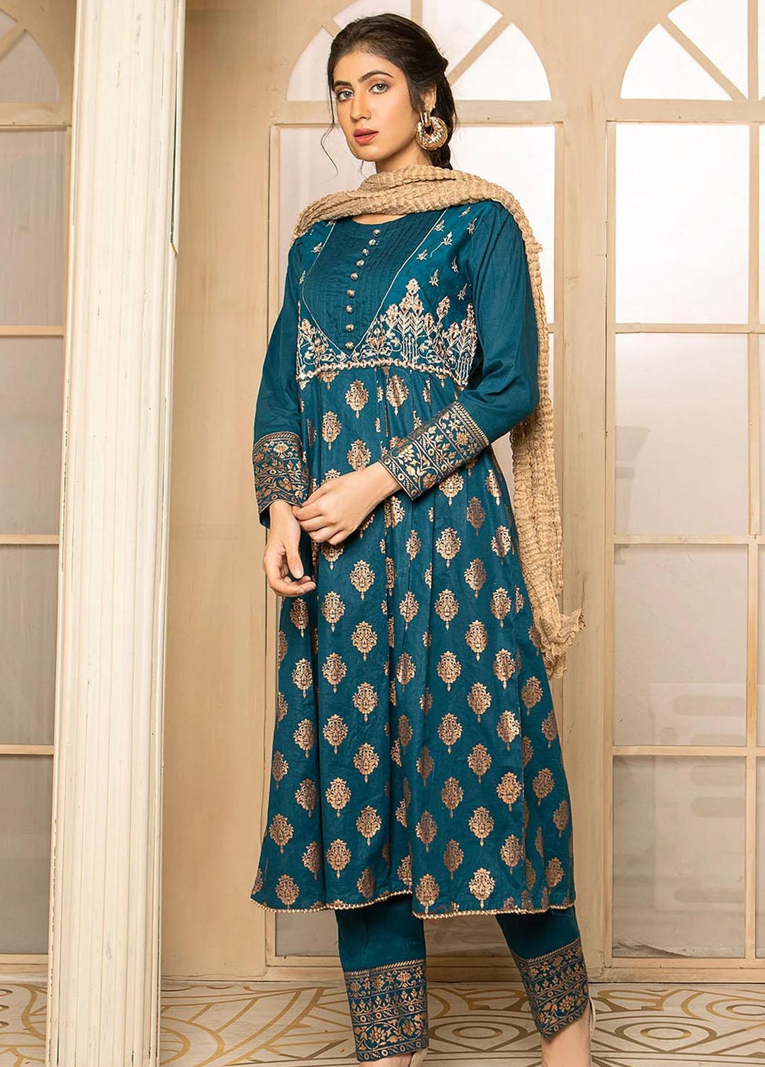 Madame Pret Embroidered Cotton 3 Piece MDM21P 2360