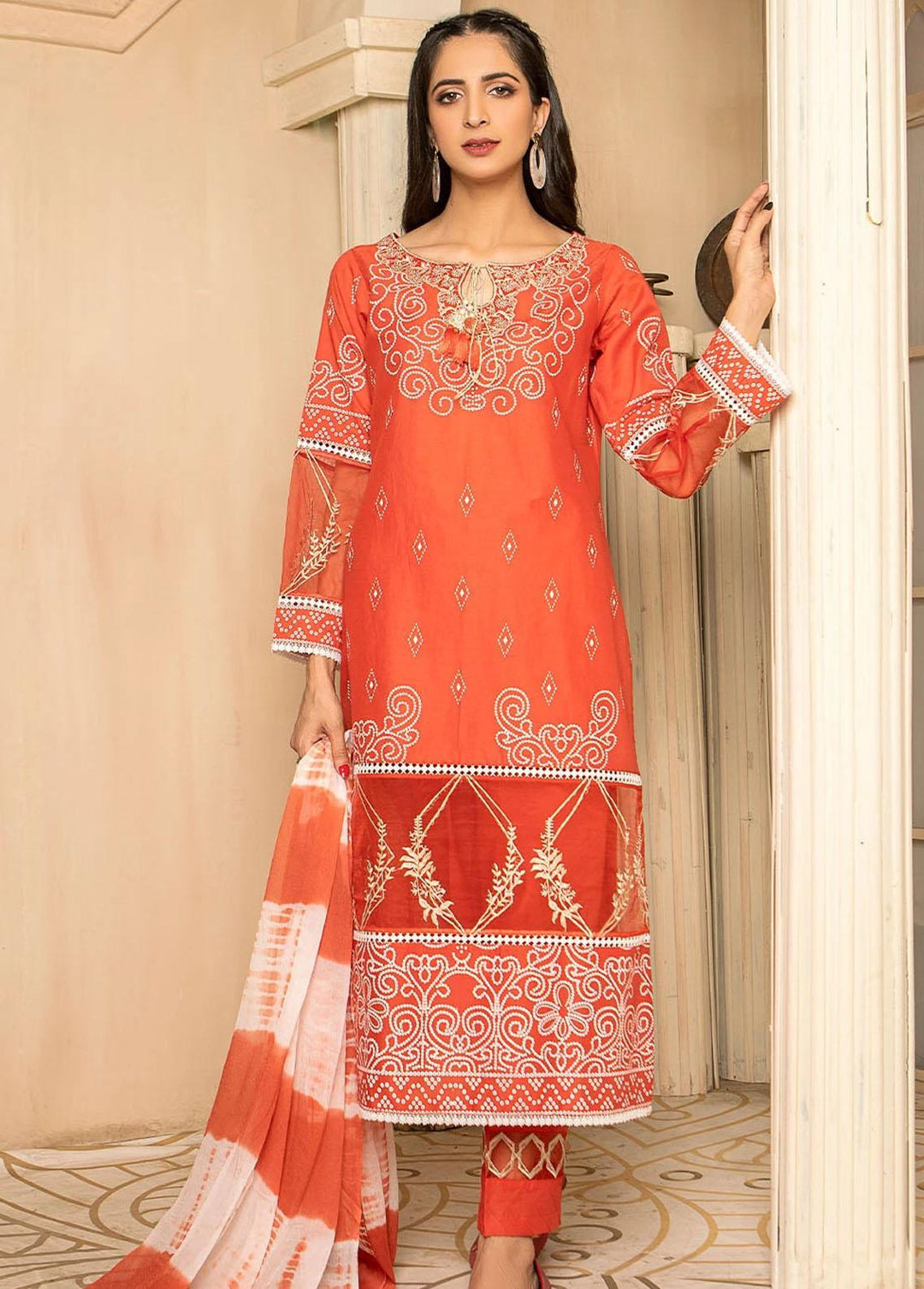 Madame Pret Embroidered Cotton 3 Piece MDM21P 2363