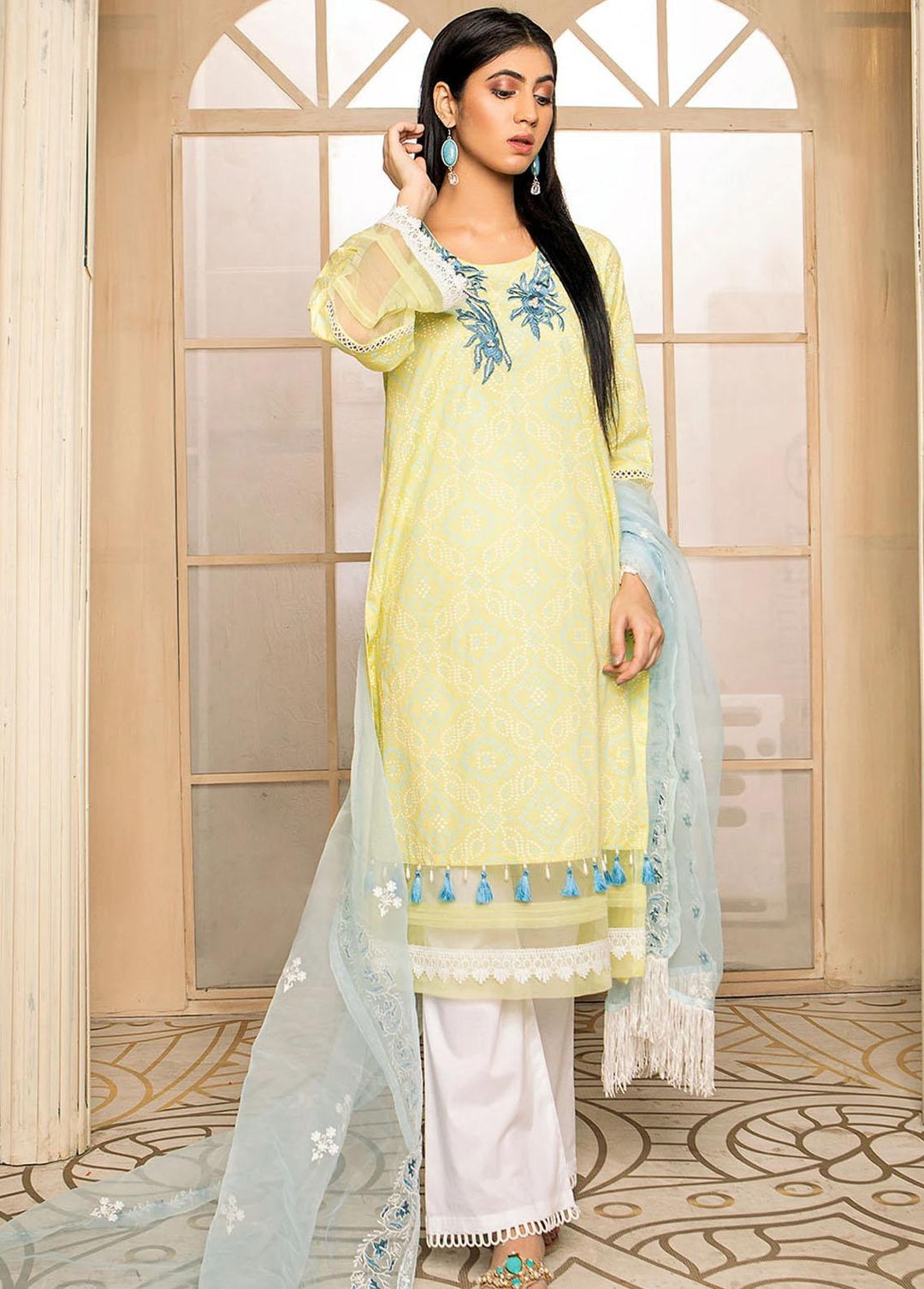 Madame Pret Embroidered Cotton 3 Piece MDM21P 2367