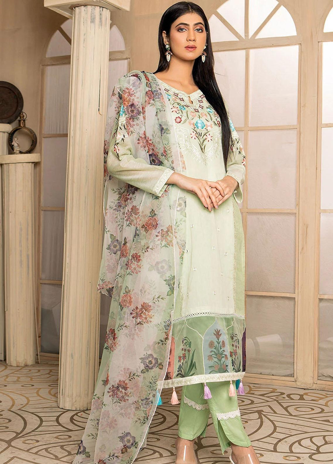 Madame Pret Embroidered Cotton 3 Piece MDM21P 2377