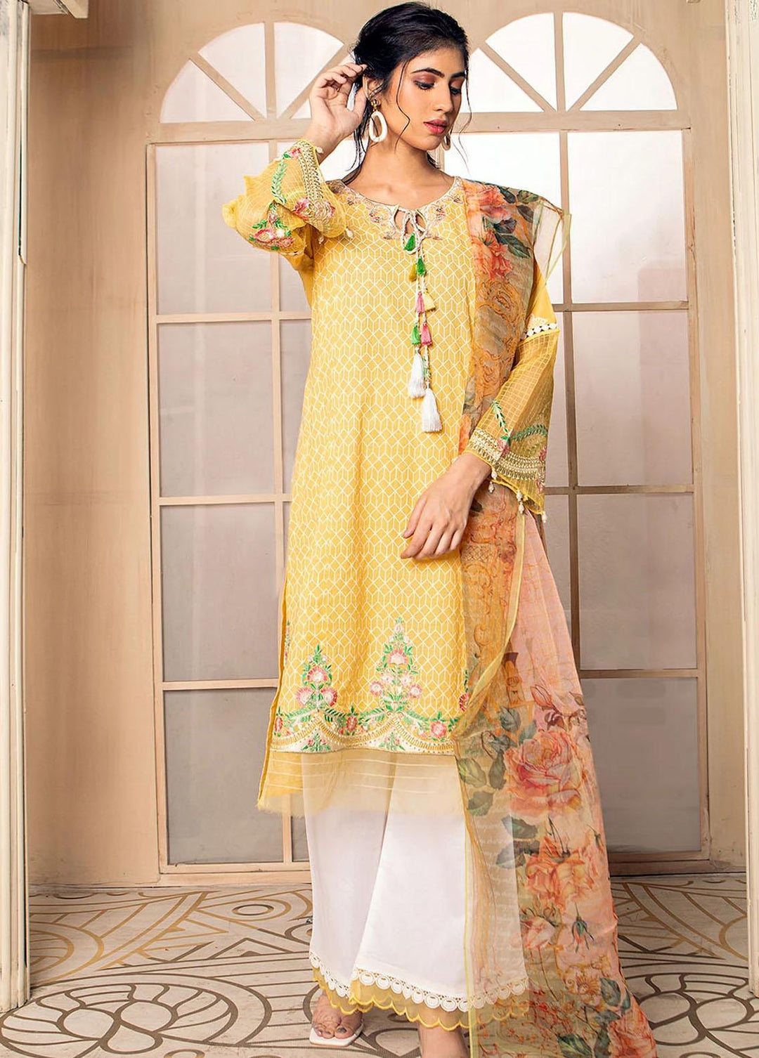 Madame Pret Embroidered Cotton 3 Piece MDM21P 2379