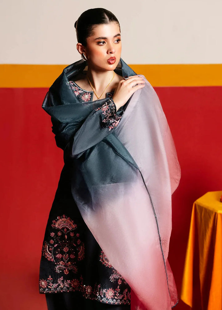 Maham Sultan Embroidered Pret Tussle Silk 3 Piece Suit Sonnet