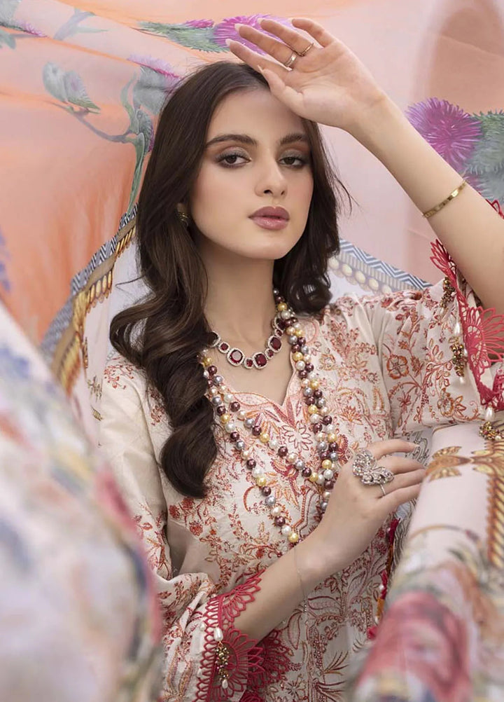 Maham Sultan Pret Embroidered Lawn 3 Piece Suit Saloni
