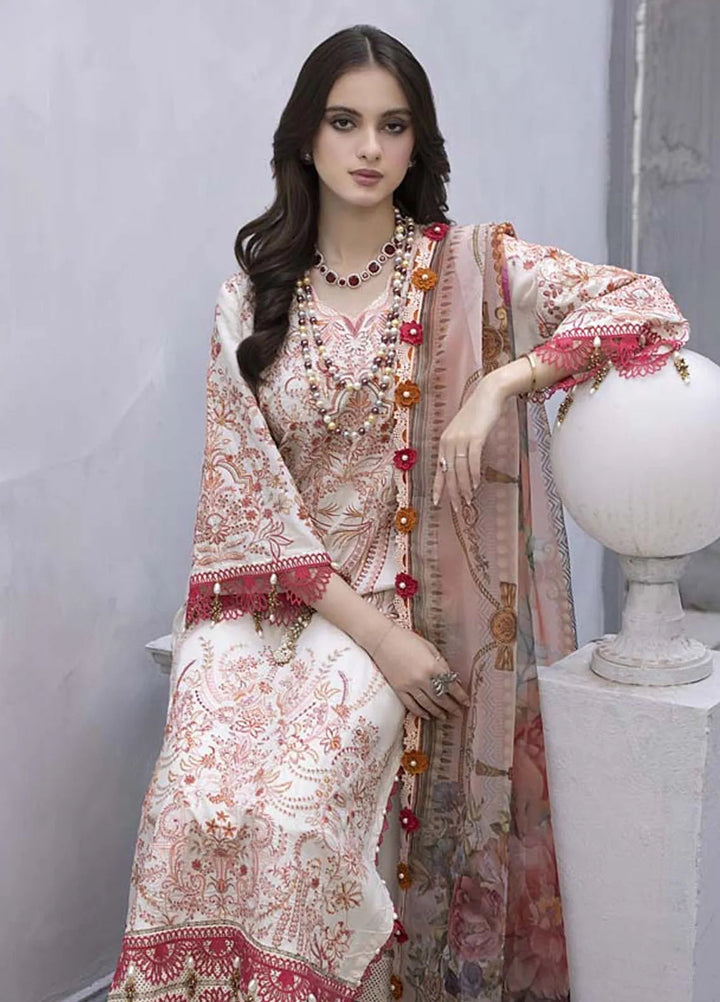 Maham Sultan Pret Embroidered Lawn 3 Piece Suit Saloni