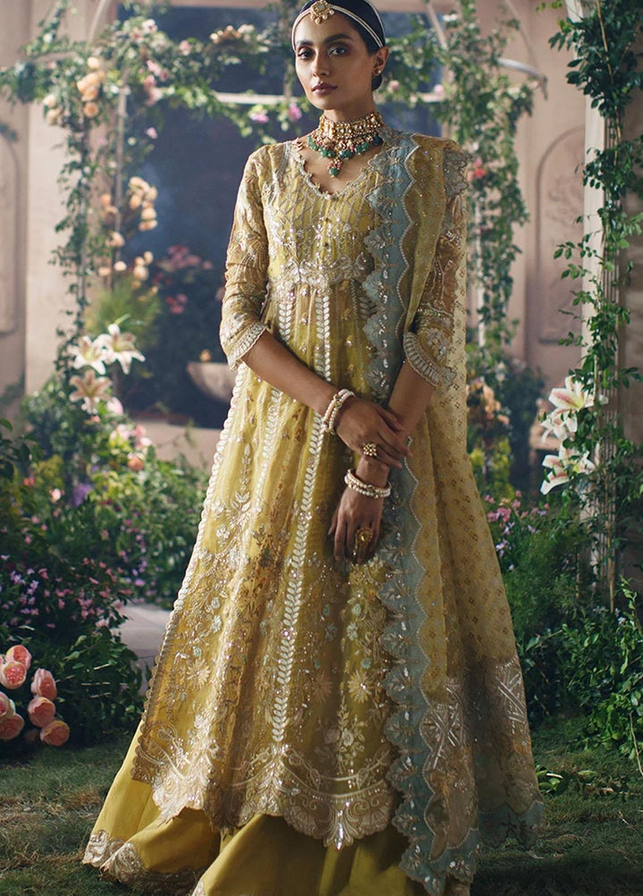 Mahgul Embroidered Organza Suits Unstitched 3 Piece MG21WU MWC-04 Amber - Wedding Formals Collection