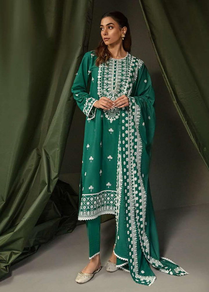 Mahiri By Cross Stitch Embroidered Lawn Suits Unstitched 3 Piece CS23M 03 Scarlet Jade - Summer Collection