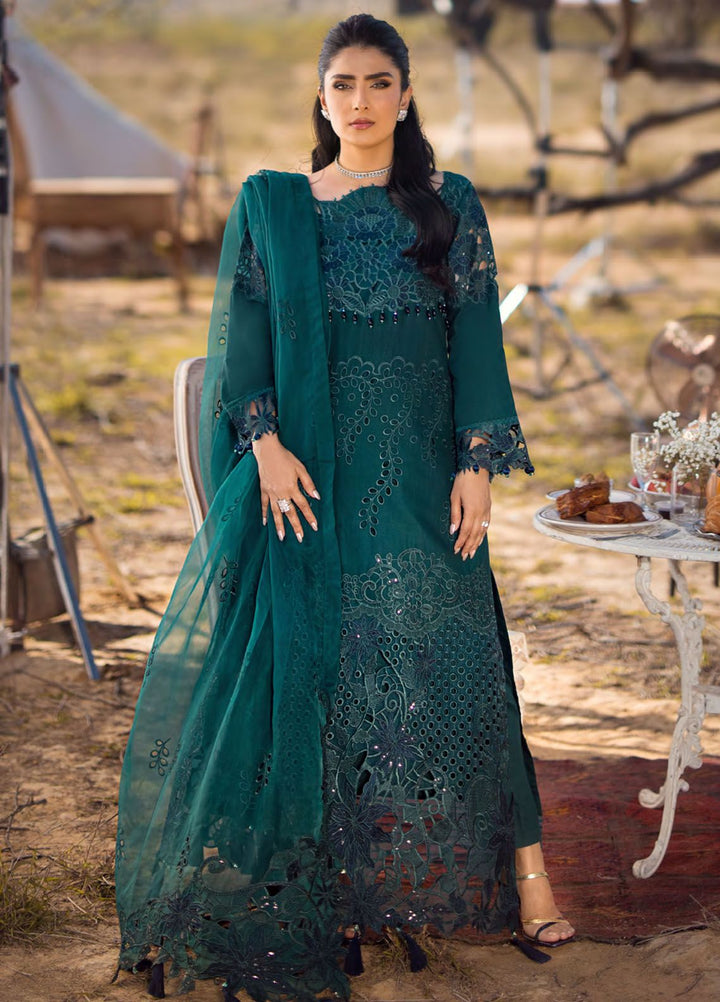 Mahiymaan By Al Zohaib Embroidered Lawn Suits Unstitched 3 Piece MAH24LL M-02 Evergreen Enchantment - Luxury Collection