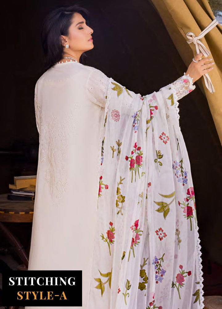 Mahiymaan By Al Zohaib Embroidered Lawn Suits Unstitched 3 Piece MAH24LL M-03 Pristine Flair - Luxury Collection