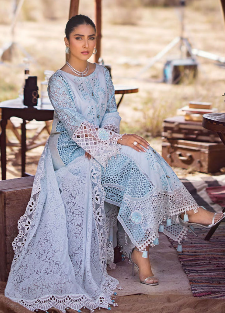 Mahiymaan By Al Zohaib Embroidered Lawn Suits Unstitched 3 Piece MAH24LL M-04 Serene Skyline - Luxury Collection