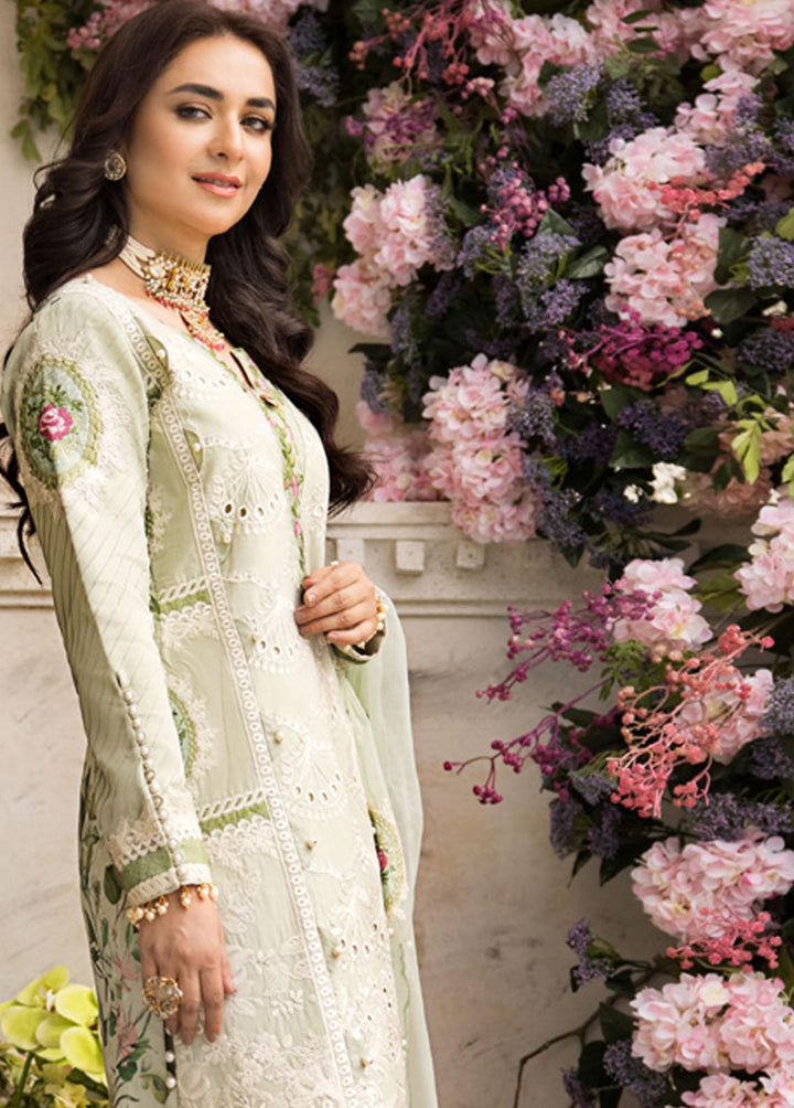 Mahiymaan By Al Zohaib Embroidered Lawn Suits Unstitched 3 Piece MAH23LE D-01 - Luxury Eid Collection