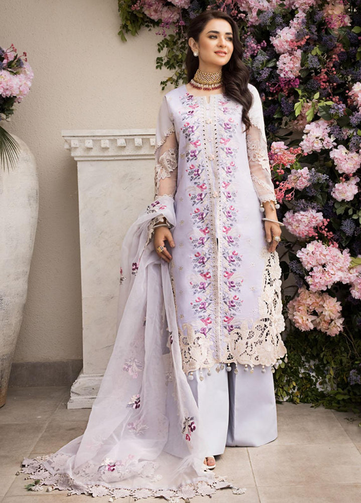 Mahiymaan By Al Zohaib Embroidered Lawn Suits Unstitched 3 Piece MAH23LE D-04 - Luxury Eid Collection