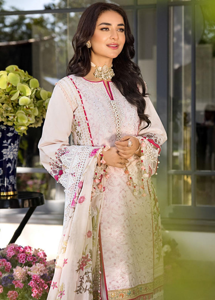 Mahiymaan By Al Zohaib Embroidered Lawn Suits Unstitched 3 Piece MAH23LE D-09 - Luxury Eid Collection