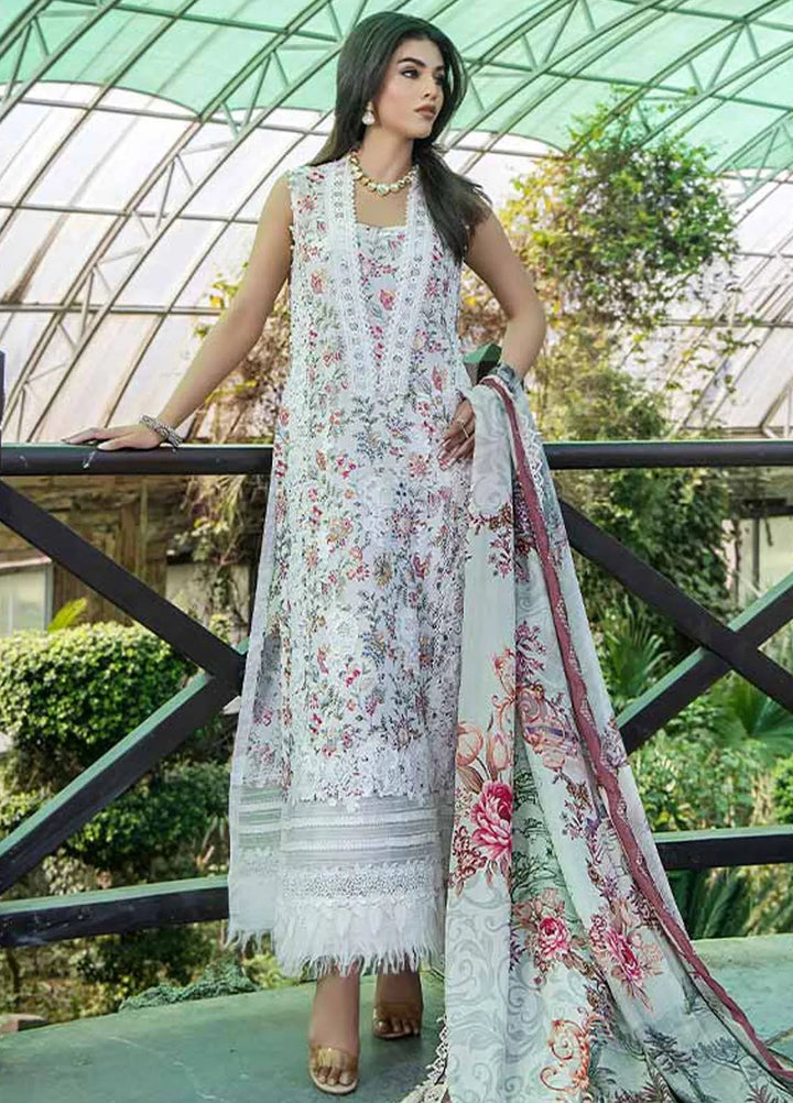 Malook By Shazia Ovais Embroidered Lawn Suit Unstitched 3 Piece MLK24S MILL-001 Kashish - Summer Collection