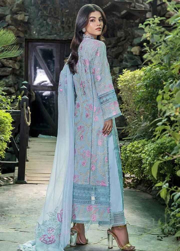 Malook By Shazia Ovais Embroidered Lawn Suit Unstitched 3 Piece MLK24S MILL-004 Royal - Summer Collection