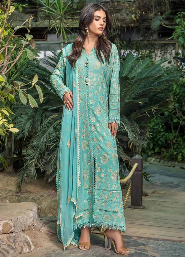 Malook By Shazia Ovais Embroidered Lawn Suit Unstitched 3 Piece MLK24S MILL-005 Zaib - Summer Collection