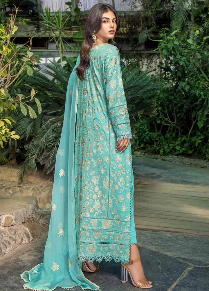 Malook By Shazia Ovais Embroidered Lawn Suit Unstitched 3 Piece MLK24S MILL-005 Zaib - Summer Collection