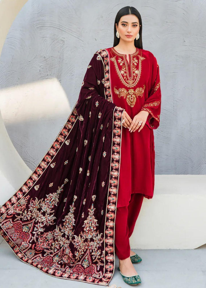 Malook By Shazia Ovais Pret Embroidered Velvet 2 Piece Suit MLK23V Zahra