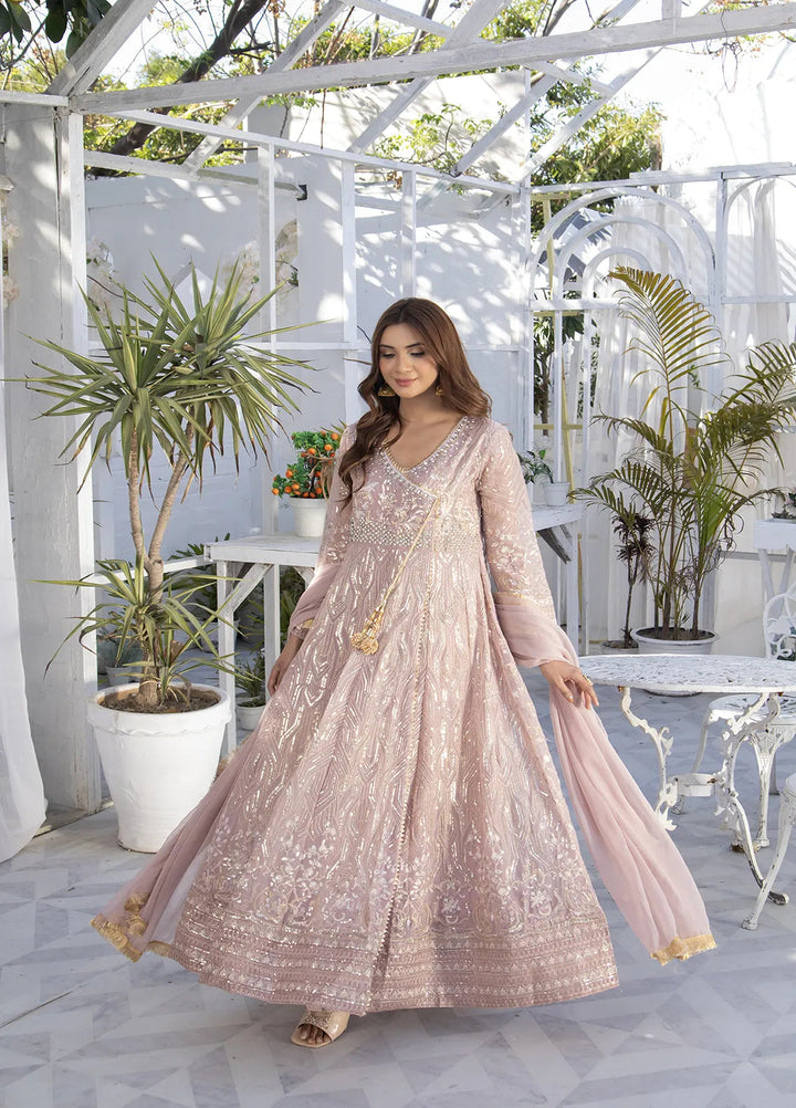 Manahils Pret Embroidered Chiffon 3 Piece Suit KURTI 105 Lilac