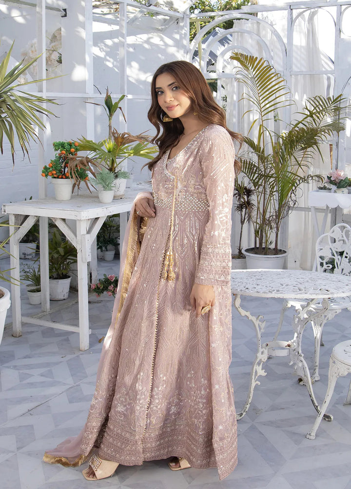 Manahils Pret Embroidered Chiffon 3 Piece Suit KURTI 105 Lilac