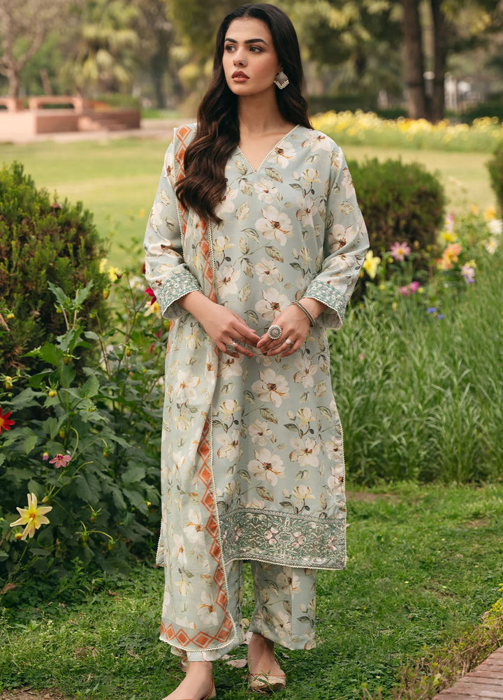 Mannat Pret Printed Cotton Lawn 3 Piece Suit Dew