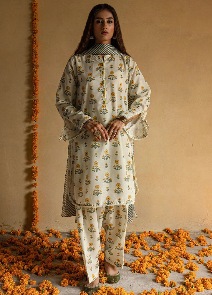 Mannat Pret Printed Raw Silk 3 Piece Suit Gohar