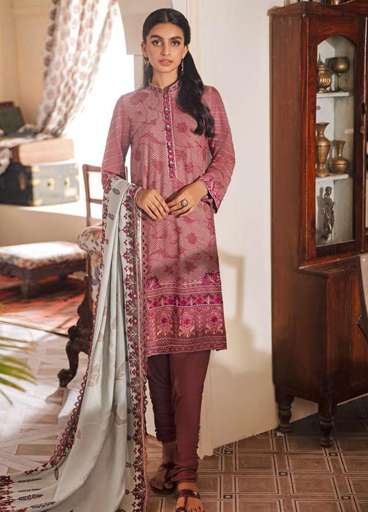 Manzil by Cross Stitch Embroidered Linen Suits Unstitched 3 Piece CS21KL D-04 PERIWINKLE AURA - Winter Collection