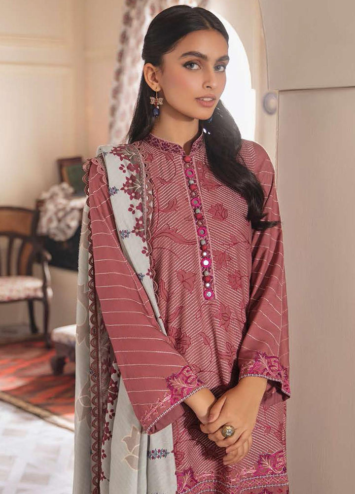 Manzil by Cross Stitch Embroidered Linen Suits Unstitched 3 Piece CS21KL D-04 PERIWINKLE AURA - Winter Collection