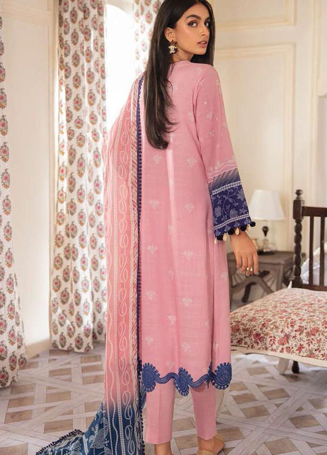 Manzil by Cross Stitch Embroidered Khaddar Suits Unstitched 3 Piece CS21KL D-08 RELIC BLUSH - Winter Collection