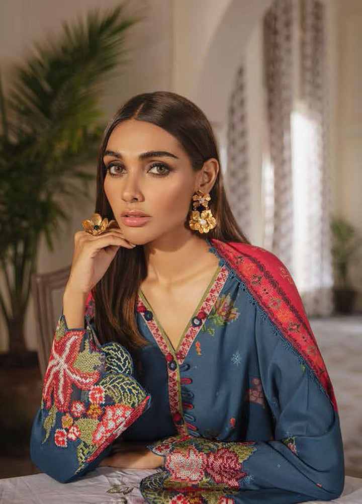 Manzil by Cross Stitch Embroidered Linen Suits Unstitched 3 Piece CS21KL D-09 MOROCCAN TAPESTRY - Winter Collection