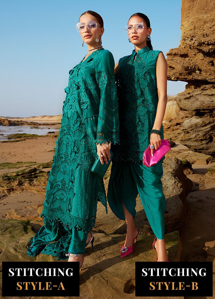 Maria B Embroidered Lawn Suits Unstitched 3 Piece MB25LL D-05 - Summer Collection