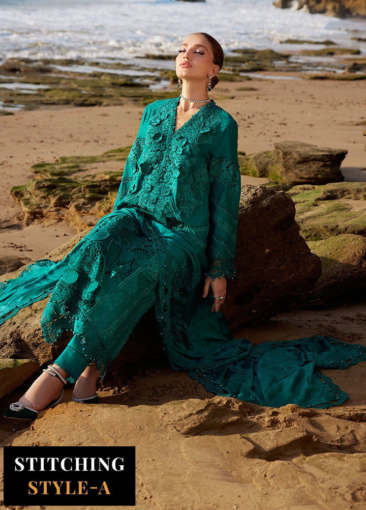 Maria B Embroidered Lawn Suits Unstitched 3 Piece MB25LL D-05 - Summer Collection