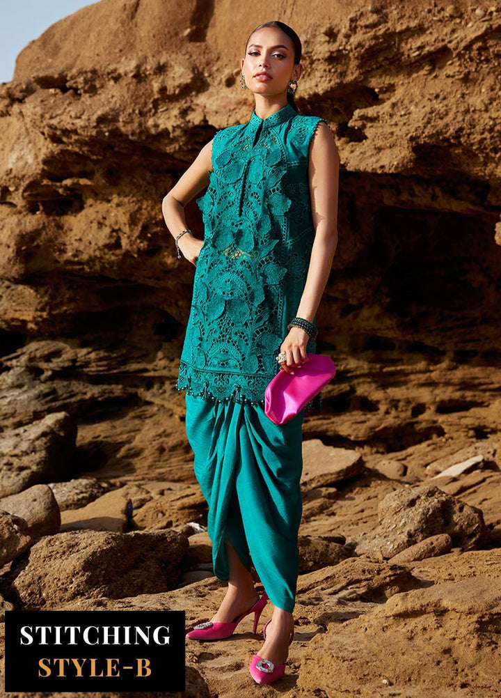 Maria B Embroidered Lawn Suits Unstitched 3 Piece MB25LL D-05 - Summer Collection