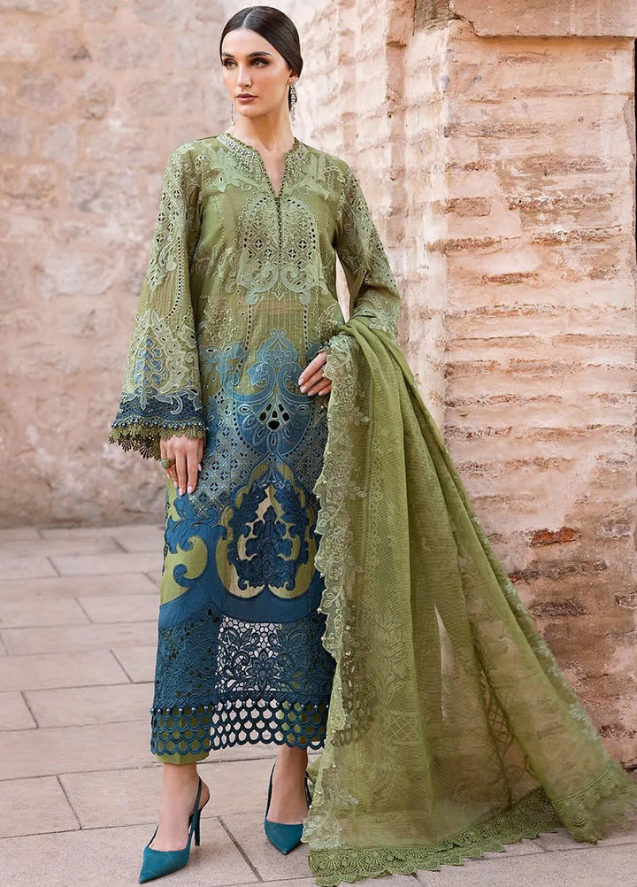 Maria B Embroidered Suits Unstitched 3 Piece MB25VL D-1A - Luxury Collection